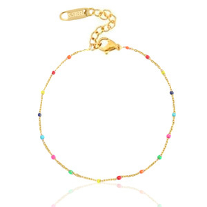 Armb&auml;nder aus Stainless Steel - Rostfreiem Stahl Regenbogen Gold