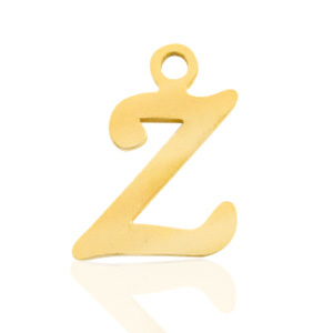 Stainless Steel - Rostfreiem Stahl Anh&auml;nger Initial Z Gold