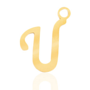 Stainless Steel - Rostfrei Stahl Anh&auml;nger Initial U Gold