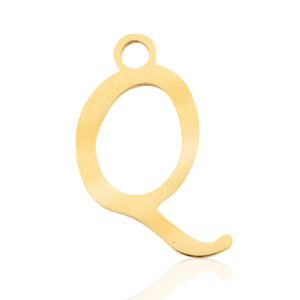 Stainless Steel - Rostfrei Stahl Anh&auml;nger Initial Q Gold