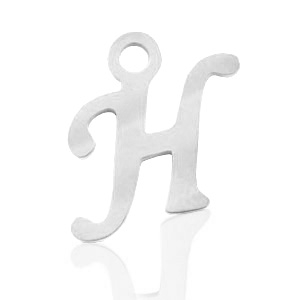 Stainless Steel - Rostfrei Stahl Anh&auml;nger Initial H Silber