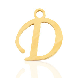 Stainless Steel - Rostfrei Stahl Anh&auml;nger Initial D Gold