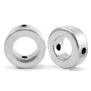 H&auml;matit Perlen Kreis 8mm Silver grey