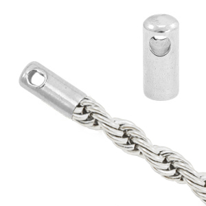 Stainless Steel - Rostfreiem Stahl Schmuckzubeh&ouml;r Endkappe f&uuml;r Twist Jasseron Silber
