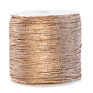 Macram&eacute; Band Metallic 0.5mm Ivory cream taupe