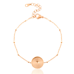 Polaris Steel Armband aus Stainless Steel mit Fassung f&uuml;r 12mm Cabochon Ball Rosegold