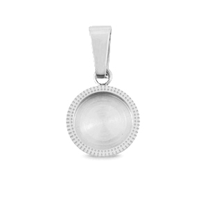 Polaris Steel Anh&auml;nger aus Stainless Steel mit Fassung f&uuml;r 7mm Cabochon/Swarovski SS34 Silber