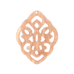 Resin Anh&auml;nger Rhombus Barock Peach pink