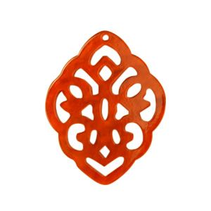 Resin Anh&auml;nger Rhombus Barock Tangerine tango orange