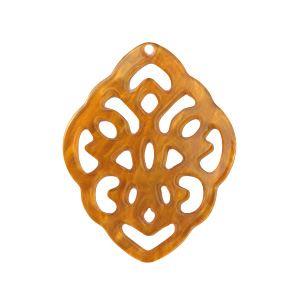 Resin Anh&auml;nger Rhombus Barock Golden brown