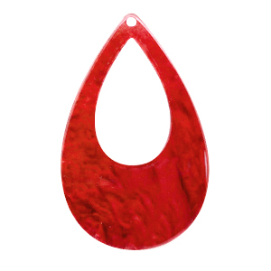 Resin Anh&auml;nger Tropfen 57x36mm Chilli red