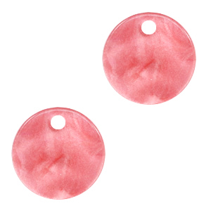 Resin Anh&auml;nger rund 12mm Fruit dove pink