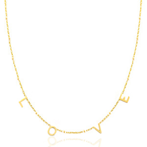 Ketten aus Stainless Steel - Rostfreiem Stahl "love" Gold