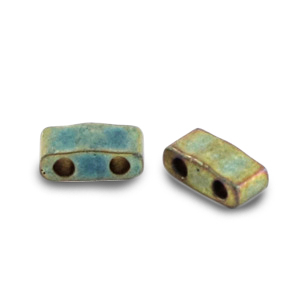 Miyuki Perlen half tila 5x2.3mm Metallic matte iris patina blue HTL-2008