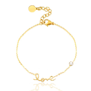 Armb&auml;nder aus Stainless Steel - Rostfreiem Stahl LOVE Gold