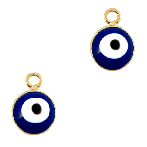 Basic Quality Metall Anh&auml;nger Nazar Auge 6mm Gold-blau