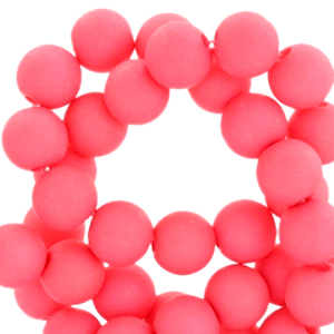 6 mm Acryl Perlen Hot coral pink