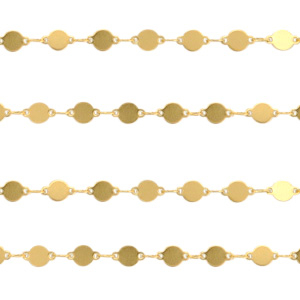 Stainless Steel - Rostfrei Stahl Schmuckzubeh&ouml;r Gliederkette Coin Gold