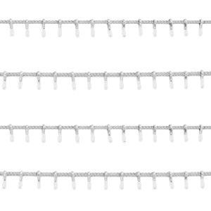 Stainless Steel - Rostfrei Stahl Schmuckzubeh&ouml;r Gliederkette Spike Silber-weiss