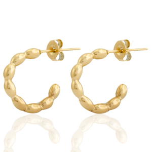 Ohrringe aus Stainless Steel - Rostfreiem Stahl Ohrstecker Creolen Gold