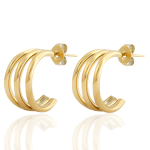 Ohrringe aus Stainless Steel - Rostfreiem Stahl Ohrstecker Creolen Gold