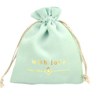Schmuckbeutel "with love" Mint green-gold