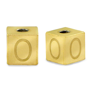 Stainless Steel - Rostfrei Stahl Perlen Buchstaben O Gold