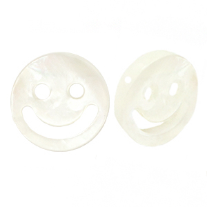 Muschel Perlen Smiley White (Naturliche Farbe Muschel)