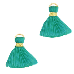 Perlen Quaste 1.5cm Gold-jade green