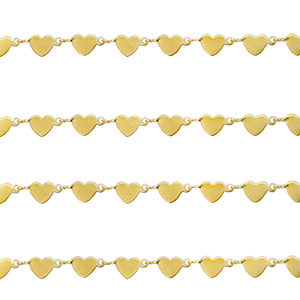 Stainless Steel - Rostfrei Stahl Schmuckzubeh&ouml;r Gliederkette Herz Gold