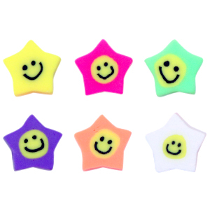 Polymer Perlen Stern smiley Multicolour