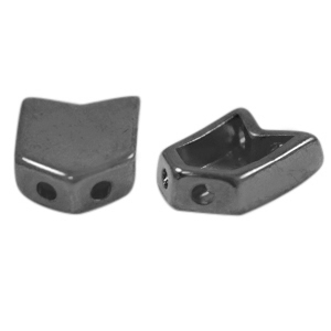 Metall Perlen DQ Duo Beads Pfeil Silber anthrazit (Nickelfrei)