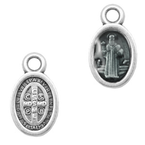 Metall Anh&auml;nger DQ religi&ouml;se Oval Antik silber-black transparent (Nickelfrei)