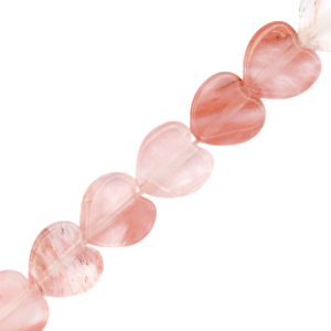 Naturstein Perlen Herz Coral red