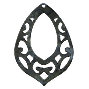 Resin Anh&auml;nger Barock Tropfen Black