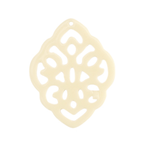 Resin Anh&auml;nger Barock Rhombus Off white