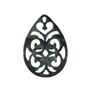 Resin Anh&auml;nger Barock Tropfen Black