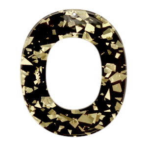 Resin Anh&auml;nger Oval Champagne-black