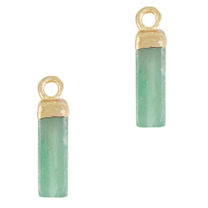 Naturstein Anh&auml;nger Tube Crysolite green-gold