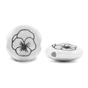 Metall Perlen DQ Geburtsblume Februar-Violett Antik silber (Nickelfrei)