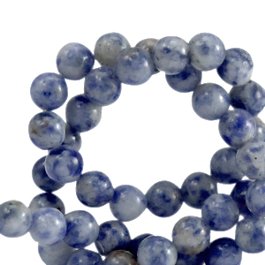 Naturstein Perlen Sodalith und Mikrokline 8mm Blue