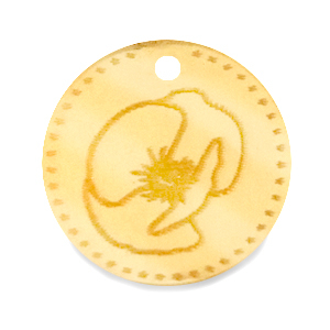 Plexx Anh&auml;nger 20mm Geburtsblume August-Mohnblume Gold