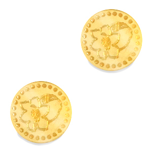 Plexx Cabochons 12mm Geburtsblume Mai-Maigl&ouml;ckchen Gold