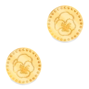 Plexx Cabochons 12mm Geburtsblume Februar-Violett Gold