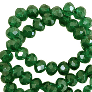 Top Glas Facett Perlen 4x3 mm rondellen Fairway green-pearl shine coating