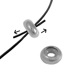 Stainless Steel - Rostfrei Stahl Schmuckzubeh&ouml;r Smart-Stopperperlen 8x4mm Silver