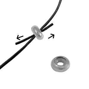 Stainless Steel - Rostfrei Stahl Schmuckzubeh&ouml;r Smart-Stopperperlen 6x3mm Silver