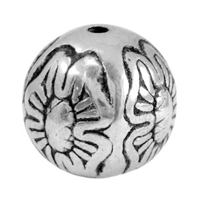 Metallook Perlen Blume Antik silber