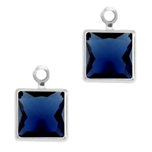 Anh&auml;nger Kristallglas Square Royal blue-silver