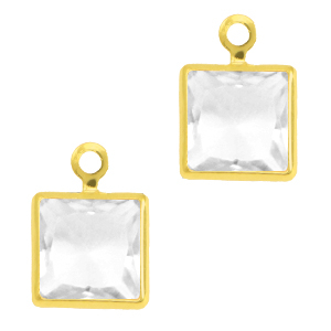 Anh&auml;nger Kristallglas Square Crystal-gold